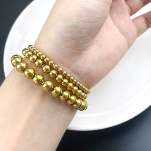 Conjunto de Pulseras de Cuentas de Acero Inoxidable Dorado con Letras <span class=keywords><strong>Aleph</strong></span>-Bet, Resistentes al Agua, Hipoalergénicas, Personalizables - Product Image 5
