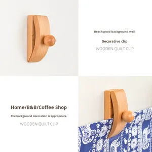 Wholesale Classic Large Wooden Quilt and <b>Blanket</b> Clip for Wall Mounted Hanging Display Ideal for Showcasing Rugs Quilts Throws - Product Image 3