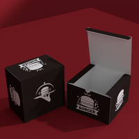 Emballage personnalisé pour boîte à hamburger biodégradable, papier kraft imprimé, emballage pour frites, boîte à hot-dogs