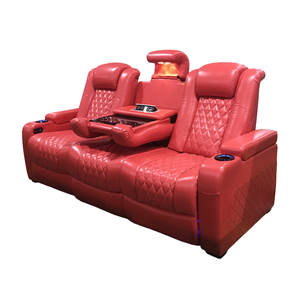 Ensemble de canapé inclinable électrique <span class=keywords><strong>Nice</strong></span> Design Mobilier de cinéma et de théâtre en cuir véritable pour la salle d'école et le cinéma - Product Image 4