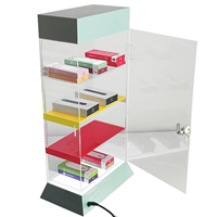 Maßgefertigte LED-beleuchtete Acryl-Vitrine & Schaukasten DIY-Tablett-Ständer für Boutiquen, Rauchwarengeschäfte, Einkaufszentren, Supermärkte und Verkaufspunkte