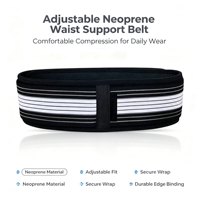 Ceinture de soutien lombaire en néoprène pour les employés de bureau, les chauffeurs, les ouvriers d'entrepôt, ceinture de maintien ajustable pour la taille, unisexe