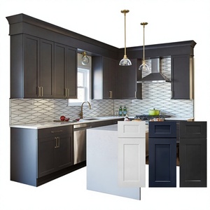 Popular Pick American Shaker Style Kitchen Cabinets Commercial Kitchen Cabinetry Flat Pack RTA Cabinets For Building Contractors - Product Image 1