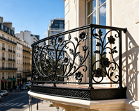 Balustrades en fonte et verre sur mesure pour escaliers et balcons, design moderne, installation facile, faible coût d'entretien