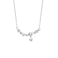 Collier Pendentif Arc Guirlande Fleur Papillon en Argent Sterling 925 Micro Pavé Zircon Cubique Élégant Personnalisé Mylove Vente en Gros