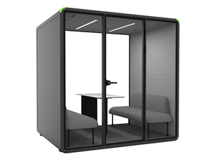 Cabine acoustique insonorisée pour réunions de 4 personnes, en verre trempé, pour discussion de groupe au bureau - Product Image 4