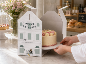 Scatola per Torte Alta Personalizzata con Manico e Apertura Laterale, Confezione in Carta per Torte di Compleanno, Bambole, Giocattoli e Regali - Product Image 3