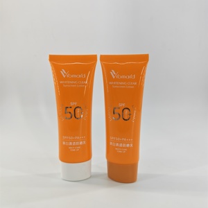 50ml Custom Cosmetic Whitening Clear <b>Sunscreen</b> Lotion Packaging Printed Soft Empty Oval Flat Squeeze Tube For SPF 50 Sunblock - Product Image 1
