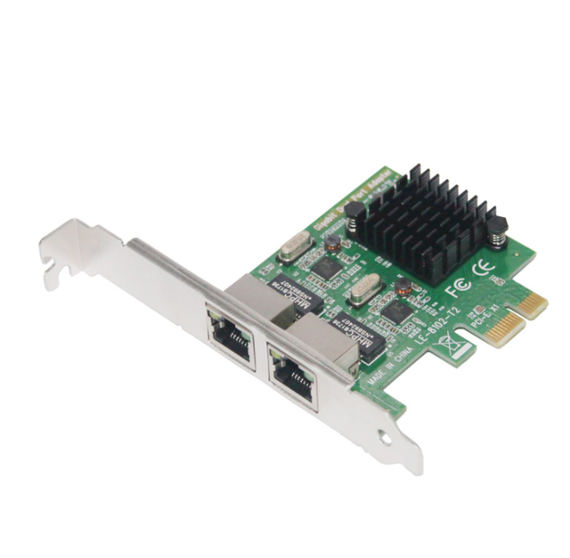 High-quality 10/100/1000Mbps RJ-45*2 Dual-port Interface PCI-Ex1Gigabit Ethernet Network  Adapter Card