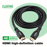 Câble HDMI normal WISTAR en gros, mâle-mâle, plaqué or, PVC, 1,5 m, 4K pour moniteur et projecteur, PC de jeu
