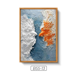 Pintura Mural de Vidrio Templado Abstracta de Lujo al por Mayor de Vietnam, Decoración Interior Moderna, Fabricante OEM ODM - Product Image 1