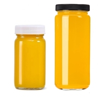 Ensemble de bouteilles de jus en verre transparent pour jus de fruits, pots à large ouverture de 2 oz pour le jus, le stockage des boissons, le gingembre, la confiture, le miel