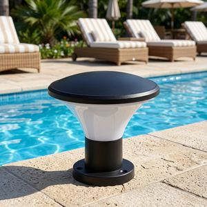 Lampes à pilier LED en aluminium étanches IP65 pour extérieur, base E27, éclairage de jardin, pelouse, patio, allée, cour, clôture, portail - Product Image 6