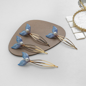 Pinces à cheveux <span class=keywords><strong>en</strong></span> alliage pour filles, 1 pièce, pince à cheveux perles Super féerique, pince à queue de poisson or, ornement, jolie pince à cheveux décorative pour filles - Product Image 5