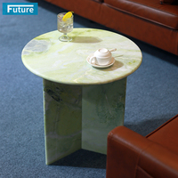 Table d'appoint en marbre haut de gamme édition limitée pour chambre à coucher, table de chevet et décoration d'accent pour salon