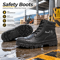 Bottes de sécurité ACE en PVC noir, à lacets, avec embout en acier, semelle intermédiaire confortable, anti-perforation, printemps/hiver/été, CE EN ISO 20345