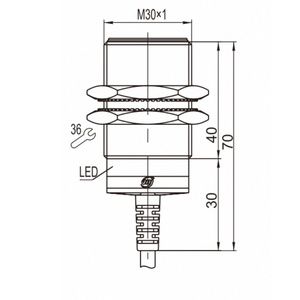 Mujia Chất lượng cao NPN PNP Cảm biến tiệm cận cảm ứng với bảo vệ hiện tại IP67 15mm Khoảng cách cảm biến 10-30V cung cấp điện áp - Product Image 2