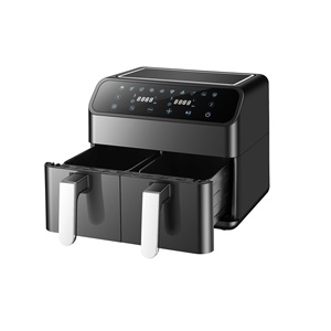 Friteuse à air double moderne grande capacité, four intelligent multifonctionnel numérique avec affichage visuel pour usage domestique et cuisson en voiture, garantie 1 an - Product Image 1