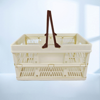 Grand panier de courses pliable pour supermarché, panier de rangement portable à main pour la maison
