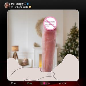 Masturbatore Gladiatore a Doppio Strato in Silicone Liquido, Bastone Massaggiante Manuale Femminile, Simulazione Pene con Ventosa, Pene Finto Doppio - Product Image 3