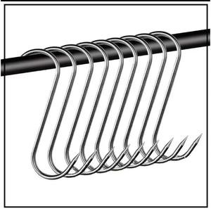 ตะขอแขวนเนื้อรูปตัว S ทำจากสแตนเลส ขนาด 13 ซม. 15 ซม. 18 ซม. สำหรับเนื้อสัตว์แห้ง ปลาตากแห้ง เป็ดย่าง ไก่ย่าง อุปกรณ์แขวน - Product Image 5