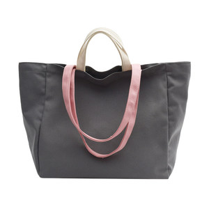 Bolso de mano de algodón de gran capacidad para mujer, bolso de mano de alta gama, nuevo estilo coreano a juego con contraste de colores, asa suave, diseño abierto - Product Image 2