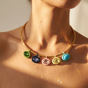 Collar con Colgante de Bambú para Mujer, Estilo <span class=keywords><strong>Simple</strong></span> y Versátil, Chapado en Cobre con Zirconia, Color Oro 18K, para Oficina - Product Image 1