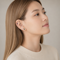 Maina Flat Back Tragus Earring ASTM F136 Titanium Labret Piercing Jewelry Zircon Internal Thread Helix Lip Cartilage Earrings