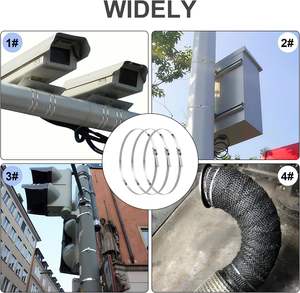 روابط كابلات من الفولاذ المقاوم للصدأ 304 عالية القوة ذاتية القفل من FSCAT، معتمدة من UL وCE، للآلات الصناعية والأسطح والأسوار - Product Image 6