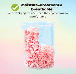 ที่นอนสัตว์เลี้ยงขนาดเล็กที่นุ่มสบาย ซึมซับน้ำได้ดีเยี่ยม ทำจากกระดาษฝ้ายสีรุ้ง สำหรับหนูแฮมสเตอร์ กระต่าย และหนูตะเภา - Product Image 5