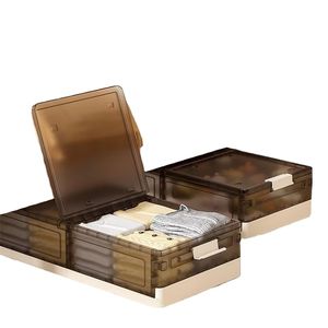 Boîte de rangement pliable en plastique grande capacité avec roulettes, bacs de rangement sous le lit pour vêtements de chambre à coucher - Product Image 3