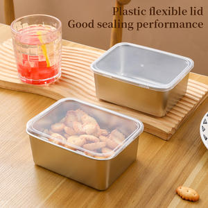 Кухонная морозильная камера, безопасный герметичный контейнер для хранения пищевых продуктов из нержавеющей стали с крышками - Product Image 6