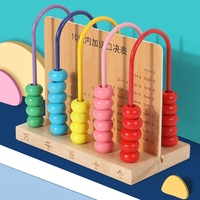 Cadre de comptage Montessori en bois, abaque, perles colorées à 5 fils pour l'apprentissage de l'arithmétique, outil éducatif mathématique Montessori pour enfants
