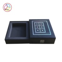 Boîte en papier de carton noir écologique personnalisée petite boîte cadeau du Vietnam avec impression personnalisée pour couvercle de bougie parfumée et base en gros