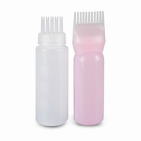 Salon kuaför aracı 6oz saç yağı dağıtım renk boya tarak boyama aplikatör tarak şişe ölçüm fırçası ile