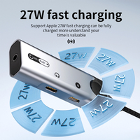 Adaptador de conector de auriculares 2 en 1 de Audio de alta calidad, 8 pines a 3,5mm, 5V, convertidor de micrófono auxiliar de carga, adaptador OTG para iPhone