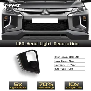 TYPY, 2 uds., luces de circulación diurna LED DRL para Mitsubishi Triton L200, cubierta de lámpara antiniebla con lámpara de señal de giro amarilla 2017 2018 2019 - Product Image 5