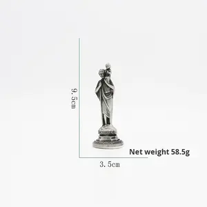 Statue catholique faisant signe ancien vert 3D or métal bijoux ornements maison voiture bureau décorations artisanat croix Figurine - Product Image 3