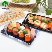 Restaurant de cuisine japonaise personnalisé togo emballage de boîte à sushi alimentaire en plastique jetable à emporter