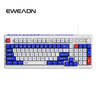 Low-Noise Ergonomic 98% Layout Keyboard, Wired Membrane Backlit Keyboard with Silent Typing