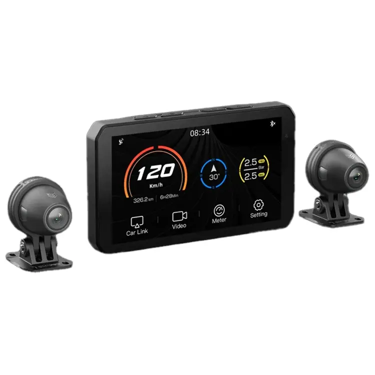 Chigee 1080P 5Inch Nachtzicht Voor En Achter Motor Camer Dashboard Camera Touchscreen Dashboard Cam Voor Motorfiets