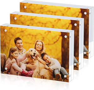 Hot Sell Traditional Medium Square Double Sided Clear <b>Acrylic</b> Photo <b>Frames</b> & Fridge Magnets for Room Decor - Product Image 1