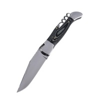 E-commerce Hot Selling 440c Couteau de poche pliant en acier Classique Multifonctionnel Portable EDC en bois pour la pêche en plein air OEM