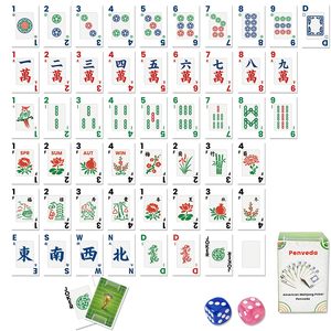 Cartas <span class=keywords><strong>de</strong></span> Mahjong 2026, 166 Piezas, Juego <span class=keywords><strong>de</strong></span> Mahjong Americano con Letras Grandes, 2 Dados, Portátil, Resistente al Agua - Product Image 1