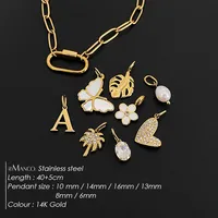 Collier minimaliste EMANCO pour femme en acier inoxydable avec chaîne à maillons et pendentifs papillon, bijoux de mode pour soirée, vente en gros et dropshipping