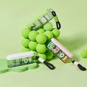 Boîte à médicaments portable avec compartiments, mini-organisateur de rangement hermétique et anti-poussière pour les voyages - Product Image 5