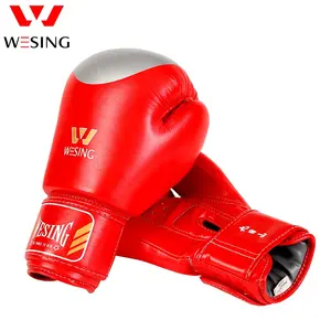 Wesing Custom Logo Guantes De Boxeo Red Charm Sublimated Contest Gold Custom Design Boxing Gloves