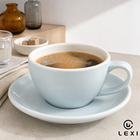 Ensemble tasse et soucoupe à café en porcelaine nordique, style moderne minimaliste, durable, pour restaurant et café, personnalisable, marque LEXI