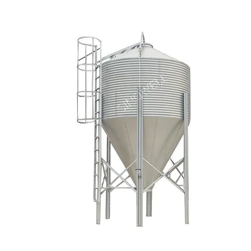 Alimentação de silo de 3-20 toneladas, alimentação de galinha para controle de energia solta, silo de aço silo de grão com grão inferior