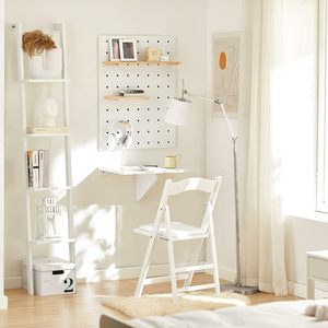 <span class=keywords><strong>Tavolo</strong></span> pieghevole bianco a cavalletto <span class=keywords><strong>tavolo</strong></span> pieghevole a parete pieghevole per postazione di lavoro casa ufficio cucina - Product Image 5